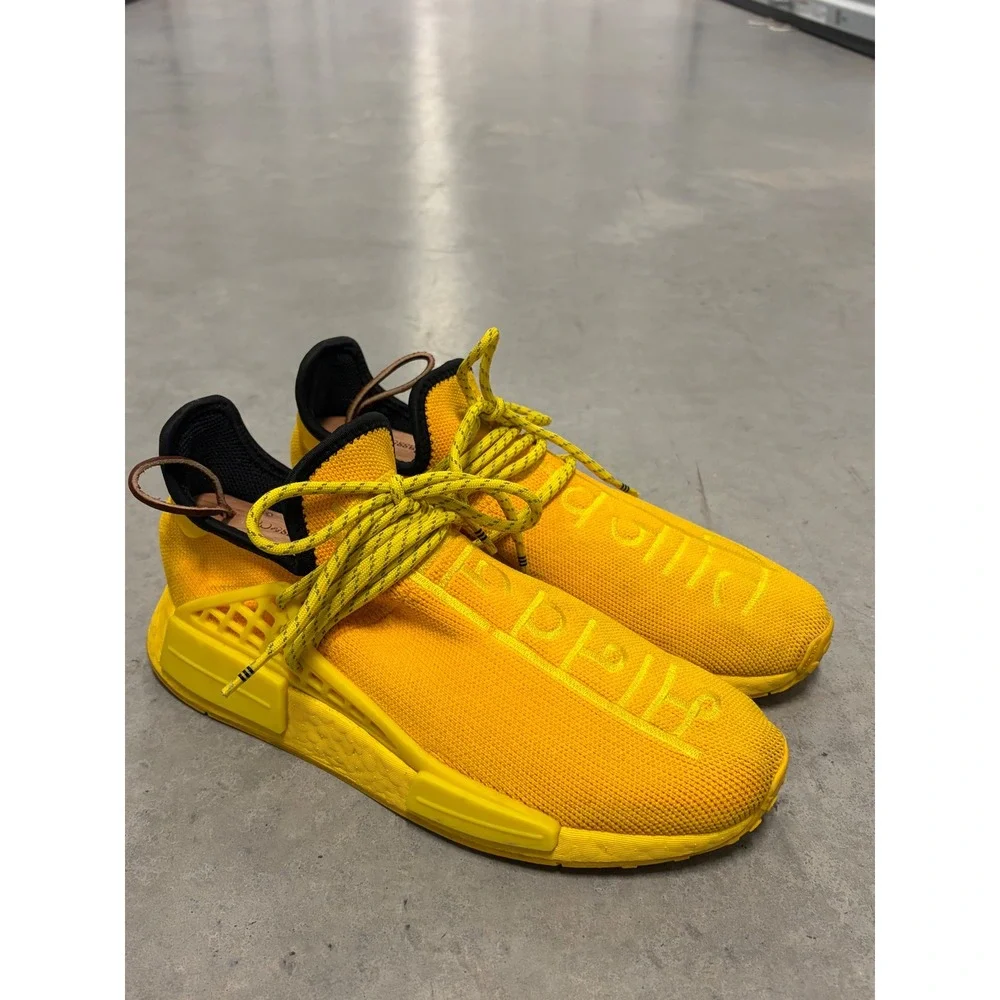 Adidas Pharrell Williams Human Race NMD Sneakers Mens 8 Yellow GY0091 Good